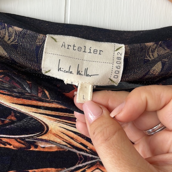 Artelier Nicole Miller Long Sleeve Patterned Dress - Picture 7 of 11